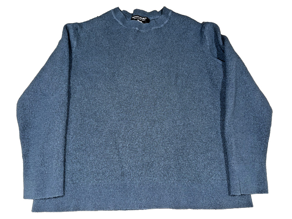 Banana Republic Blue 100% Merino Wool Sweater XL Italian Baruffa Yarn